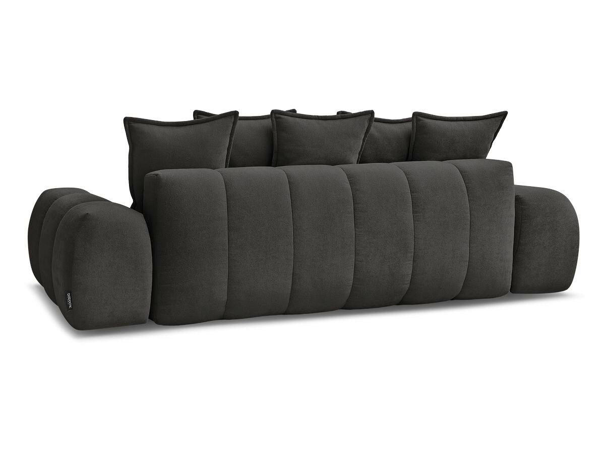 SCHLAFSOFA EVEREST  mit Rücken echt, Armteil links, Armteil rechts Struktur Schwarz  - Schwarz, MODERN, Kunststoff/Textil (278/115/90cm)