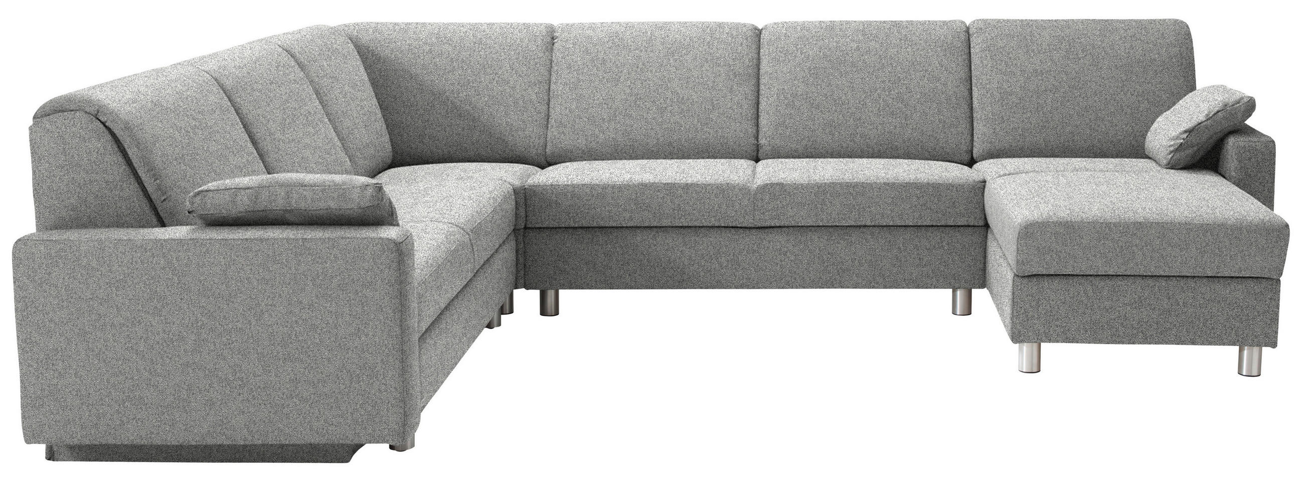 WOHNLANDSCHAFT  in Mikrovelours Naturfarben  - Anthrazit/Alufarben, KONVENTIONELL, Textil (237/323/158cm) - Sedda