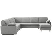 WOHNLANDSCHAFT  in Mikrovelours Naturfarben  - Anthrazit/Alufarben, KONVENTIONELL, Textil (237/323/158cm) - Sedda