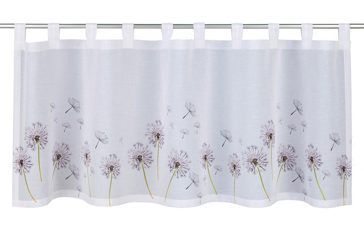 KURZGARDINE  140/50 cm  - Weiß/Grün, Basics, Textil (140/50cm)