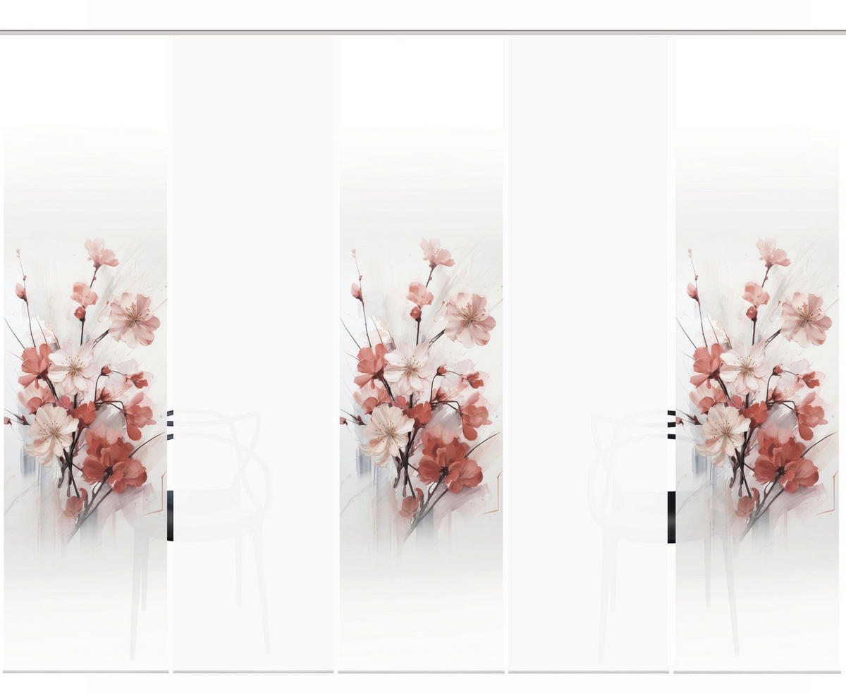 FLÄCHENVORHANG in Weiß, Altrosa blickdicht  - Altrosa/Weiß, Natur, Textil (60/245cm)