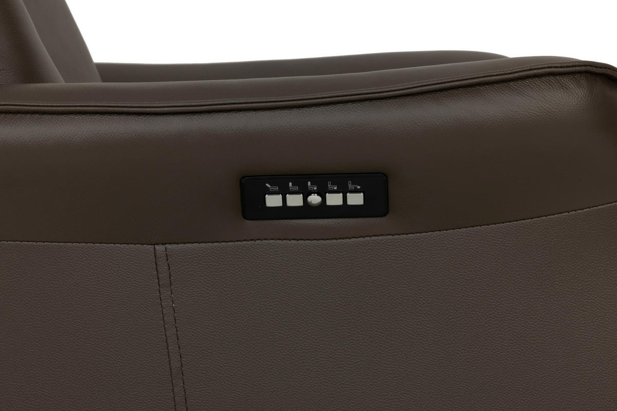 RELAXSESSEL Lederlook Echtleder    - Schwarz/Braun, Design, Leder/Holz (79/110/83cm) - Livetastic