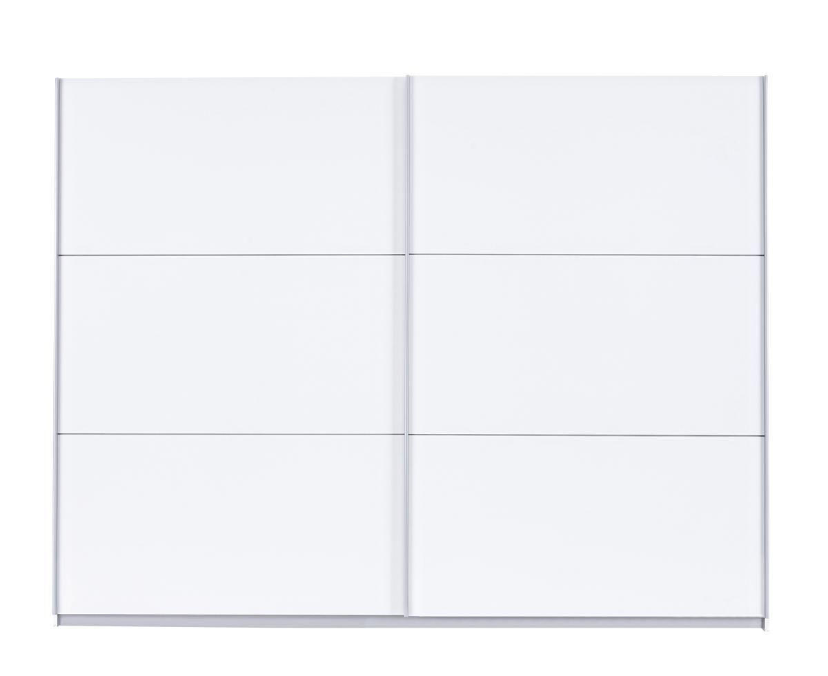 SCHWEBETÜRENSCHRANK 270/210/61 cm 2-türig Weiß  - Alufarben/Weiß, Design, Holzwerkstoff/Metall (270/210/61cm) - Ti'me