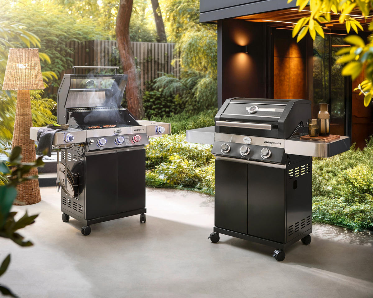 GASGRILL Schwarz VIDERO G3 PURE  - Schwarz, Basics, Metall (127/58/118cm) - Rösle