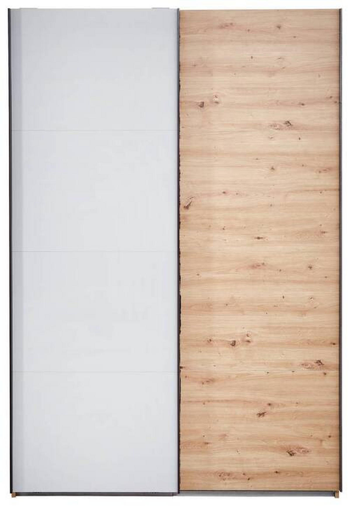 SCHWEBETÜRENSCHRANK in Grau, Eichefarben  - Dunkelgrau/Eichefarben, Modern, Holzwerkstoff/Metall (150/223/60cm) - Xora