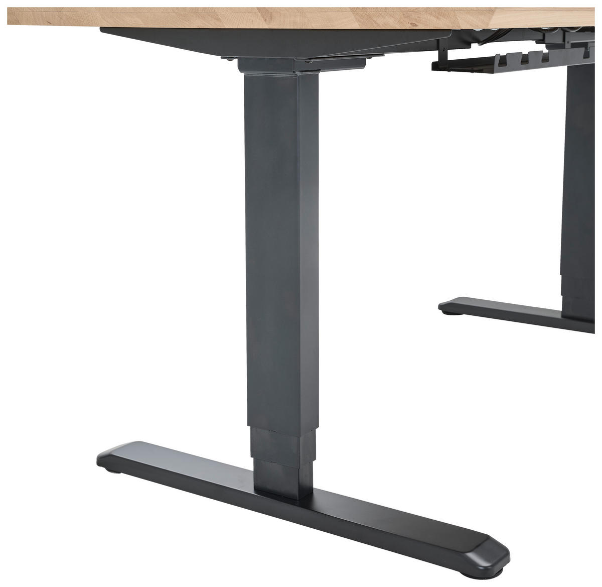 SCHREIBTISCH 160/80/76-128 cm  in Eichefarben  - Eichefarben/Schwarz, KONVENTIONELL, Holz/Metall (160/80/76-128cm) - Linea Natura