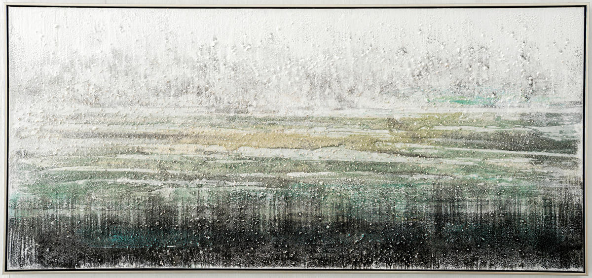 ÖLGEMÄLDE 150/70 cm  - Weiss/Silberfarben, Design, Holz/Kunststoff (150/70cm) - Monee