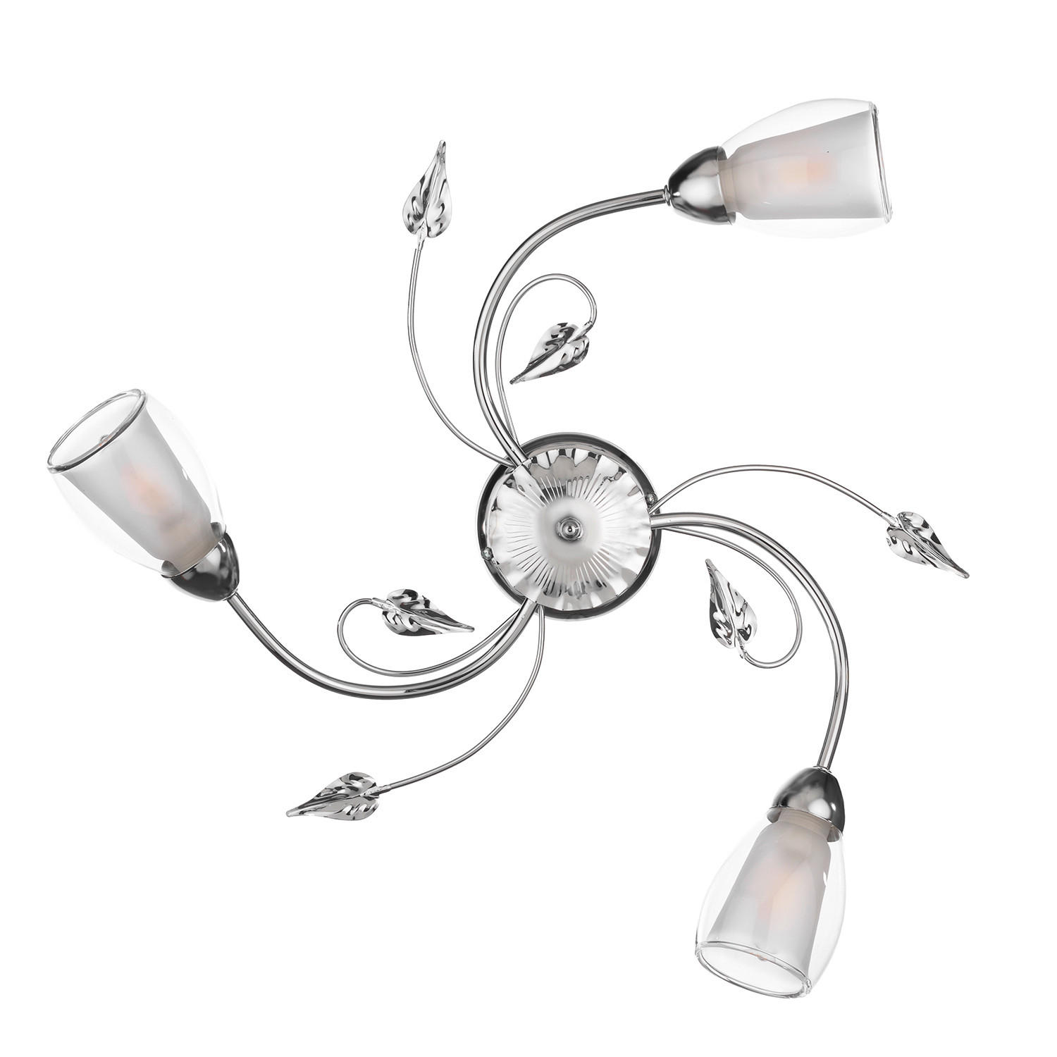 DECKENLEUCHTE  50/20 cm    - Chromfarben, KONVENTIONELL, Glas/Metall (50/20cm)