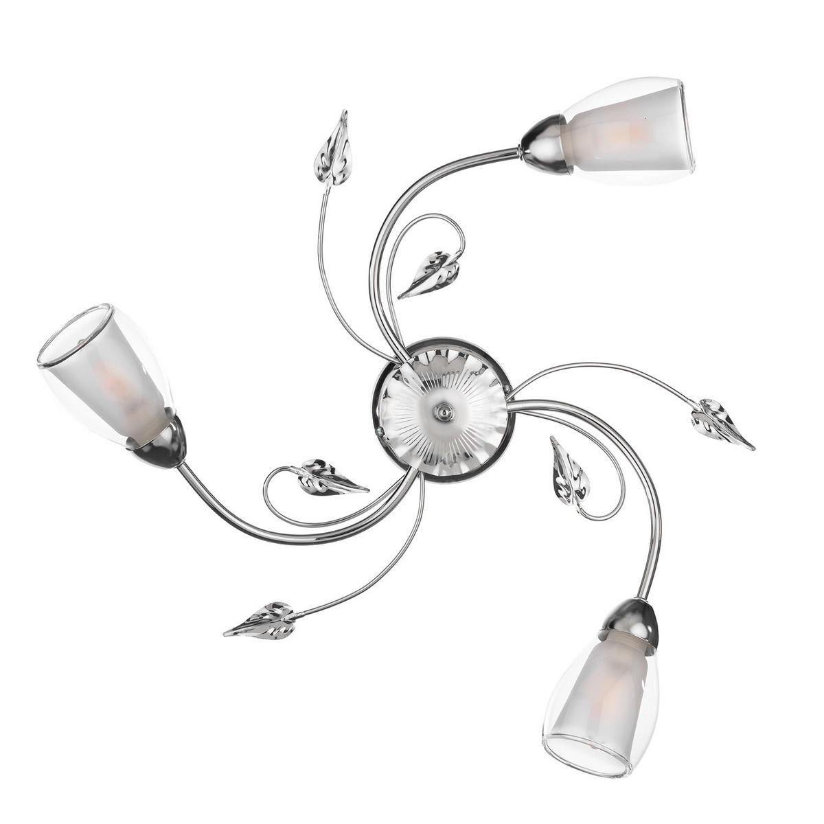 DECKENLEUCHTE 4716 LILIANA 50/20 cm   - Chromfarben, KONVENTIONELL, Glas/Metall (50/20cm)