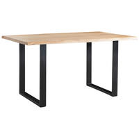 ESSTISCH in Holz 160/90/76 cm  - Schwarz/Akaziefarben, Natur, Holz/Metall (160/90/76cm) - Linea Natura