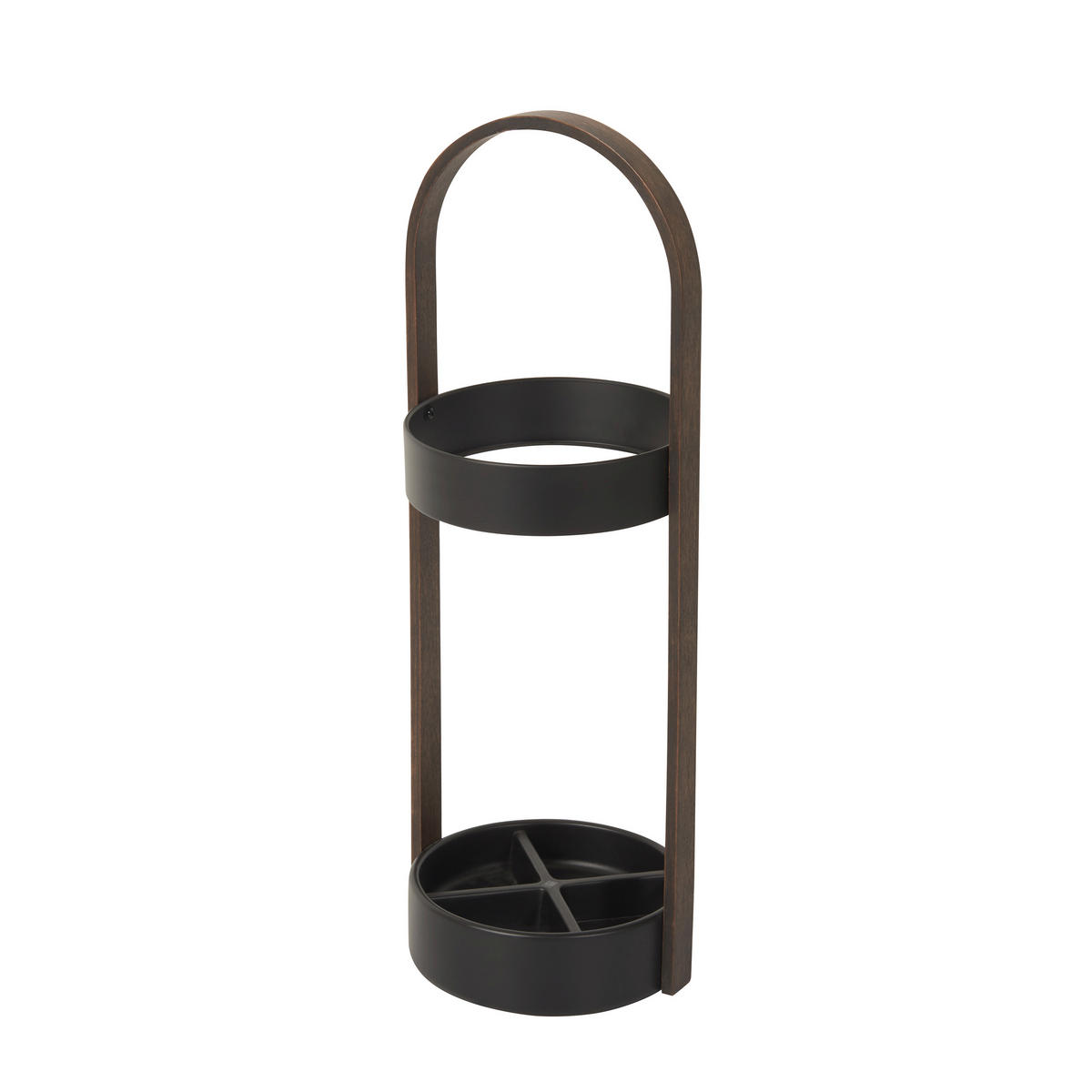 SCHIRMSTÄNDER Holz, Metall Schwarz, Walnussfarben  - Walnussfarben/Schwarz, Basics, Holz/Metall (24/68/22cm) - Umbra