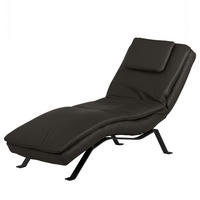 RELAXLIEGE Echtleder Dunkelbraun  - Dunkelbraun/Schwarz, Design, Leder/Metall (65/95/171cm) - Celina Home