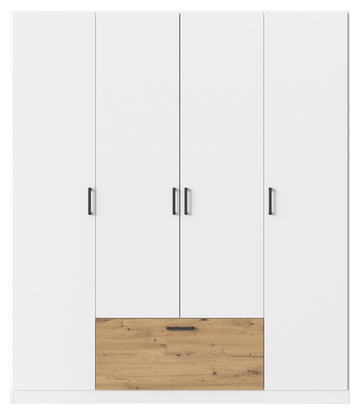 KLEIDERSCHRANK in Weiss, Eiche Artisan  - Weiss/Eiche Artisan, Basics, Holzwerkstoff/Metall (181/210/54cm) - Boxxx