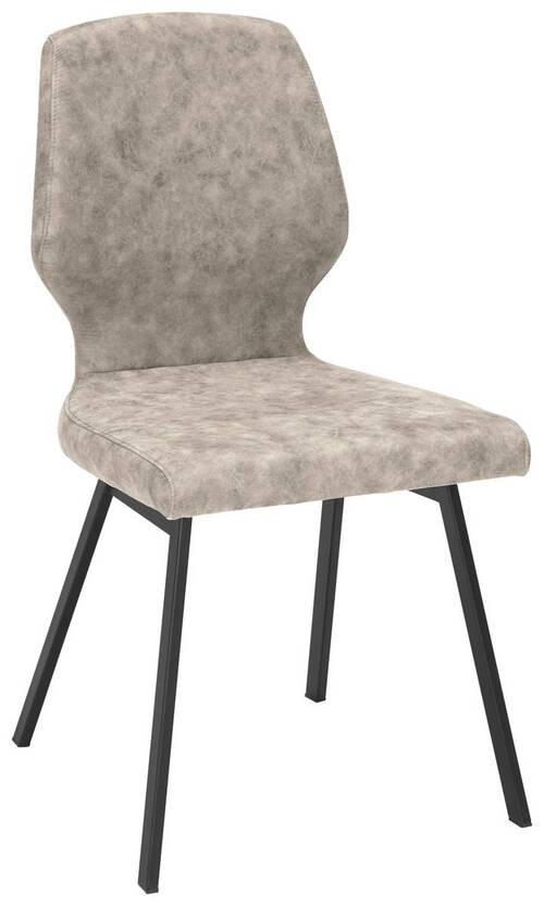 STUHL  in Eisen Mikrofaser Metall, Textil  - Schwarz/Naturfarben, MODERN, Textil/Metall (46/91/61cm) - Venda