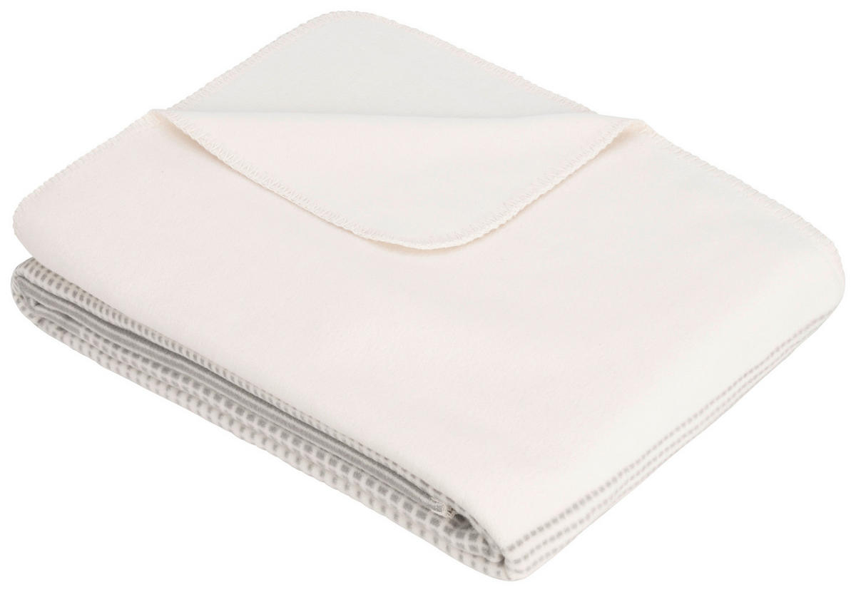 FILT 2296 Salerno 140/200 cm  - vit/grå, Klassisk, textil (140/200cm) - Ibena