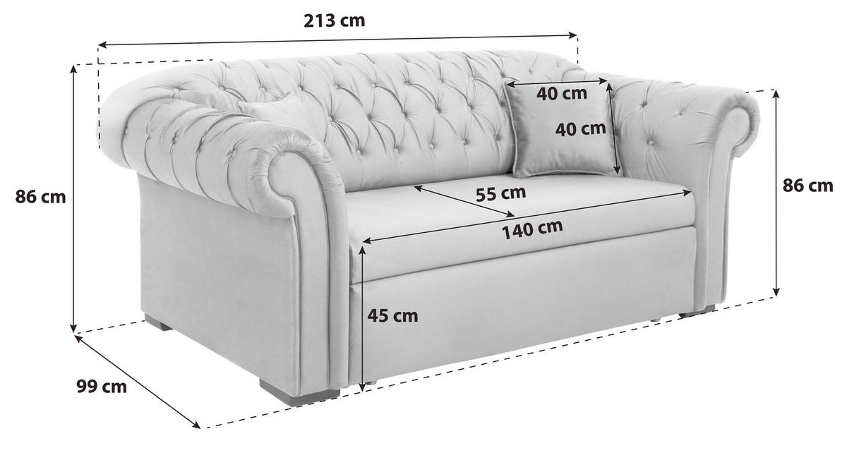KANAPÉÁGY textil bézs  - bézs/fekete, Design, textil/fa (213/86/99cm) - MID.YOU