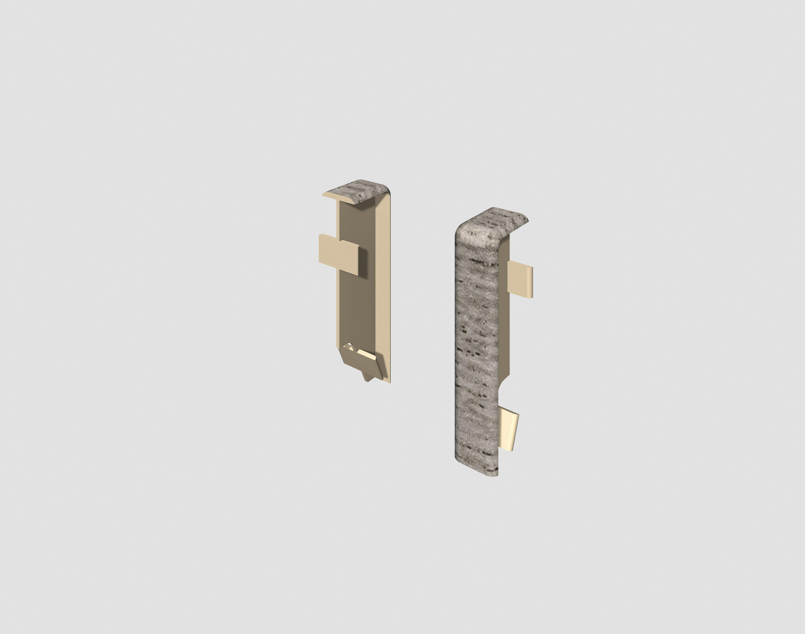 Egger Holzwerkstoffe Sockelleistenverbindungsstück Zwischenstück Grau, Eiche 1.2x5.9x1.6 cm