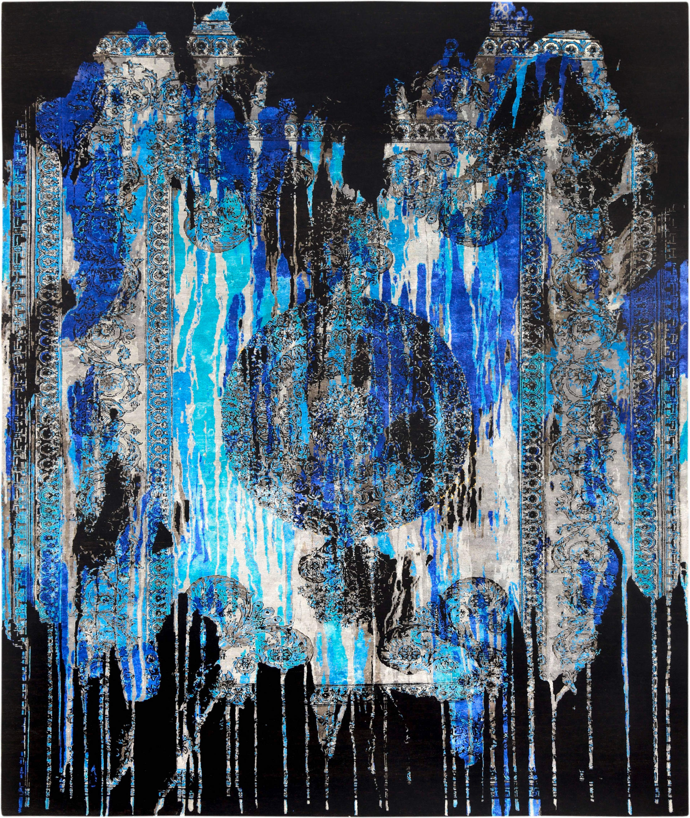 ORIENTÁLNÍ KOBEREC, 200/300 cm modrá, černá, bílá - bílá/modrá, Design, textil (200/300cm) - Cazaris