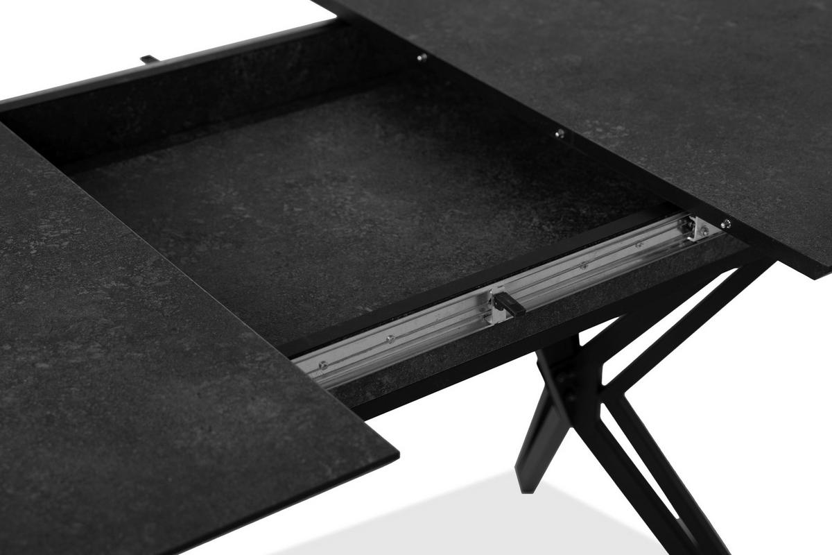 ESSTISCH Schwarz rechteckig  ausziehbar  - Schwarz, MODERN, Holzwerkstoff/Metall (160/90/76cm) - MID.YOU