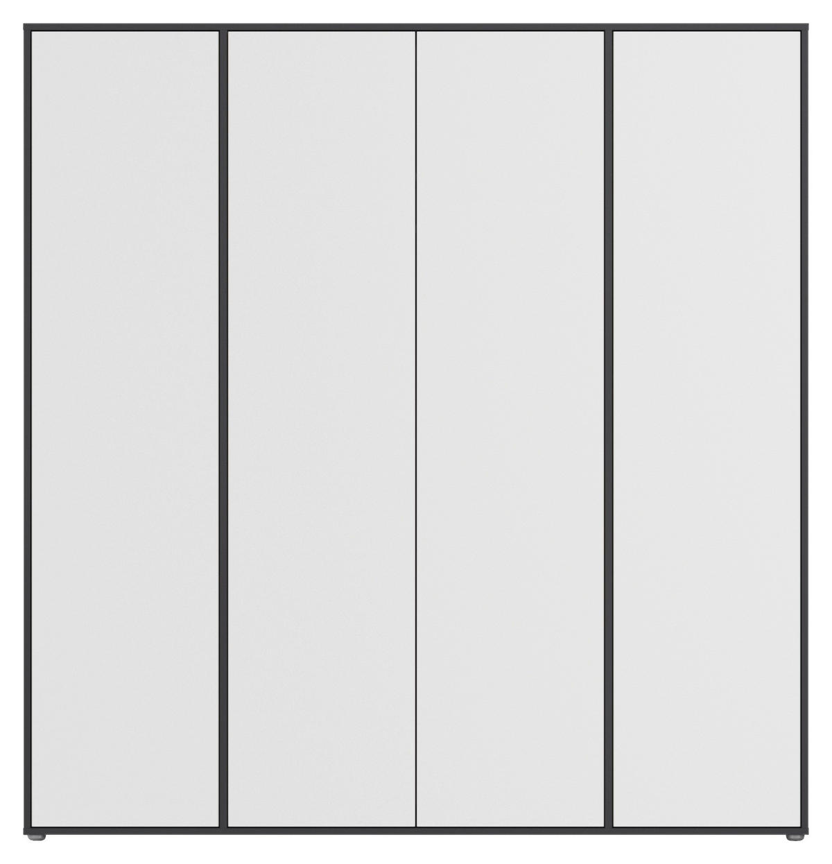DREHTÜRENSCHRANK  in Grau, Weiß  - Weiß/Grau, MODERN, Holzwerkstoff (187/194/53cm) - Rauch Möbel