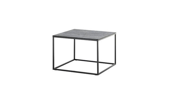 COUCHTISCH quadratisch Grau, Schwarz 60/60/45 cm  - Schwarz/Grau, Design, Glas/Metall (60/60/45cm) - Xora