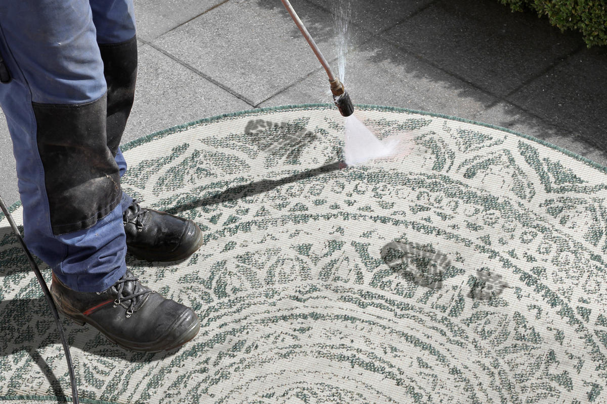 OUTDOORTEPPICH 200 cm Twin Supreme Grün, Creme  - Creme/Grün, Basics, Kunststoff (200cm) - Hanse Home