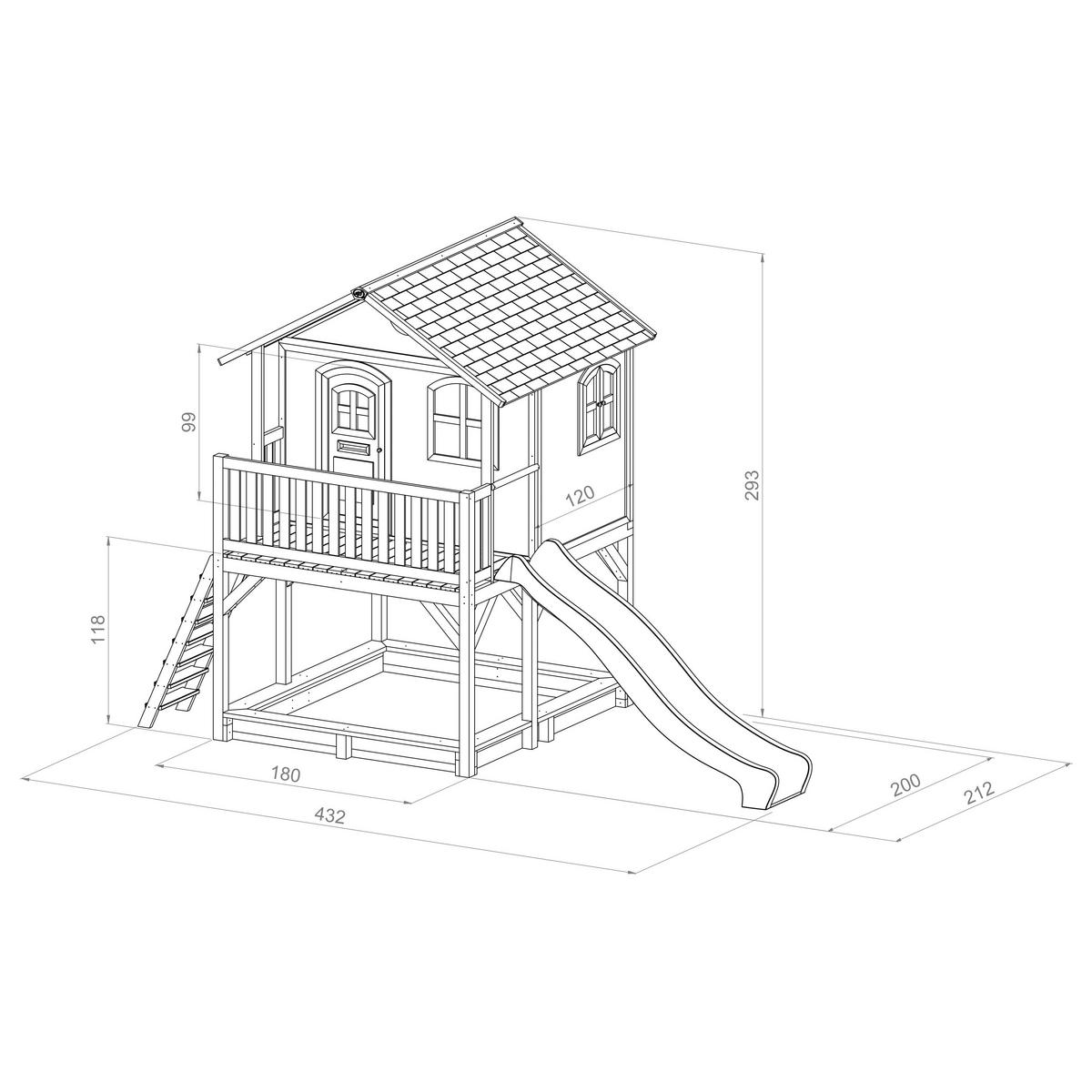 SPIELHAUS  - Braun/Grün, KONVENTIONELL, Holz (432/293/212cm) - Ambia Garden