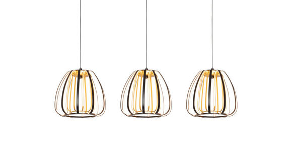 LED-HÄNGELEUCHTE 95/23/150 cm  - Goldfarben/Schwarz, Design, Kunststoff/Metall (95/23/150cm) - Novel