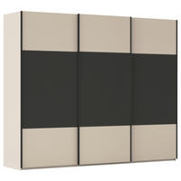 SCHWEBETÜRENSCHRANK 271/223/68 cm 3-türig Graphitfarben, Champagner  - Champagner/Schwarz, KONVENTIONELL, Holzwerkstoff/Metall (271/223/68cm) - Novel