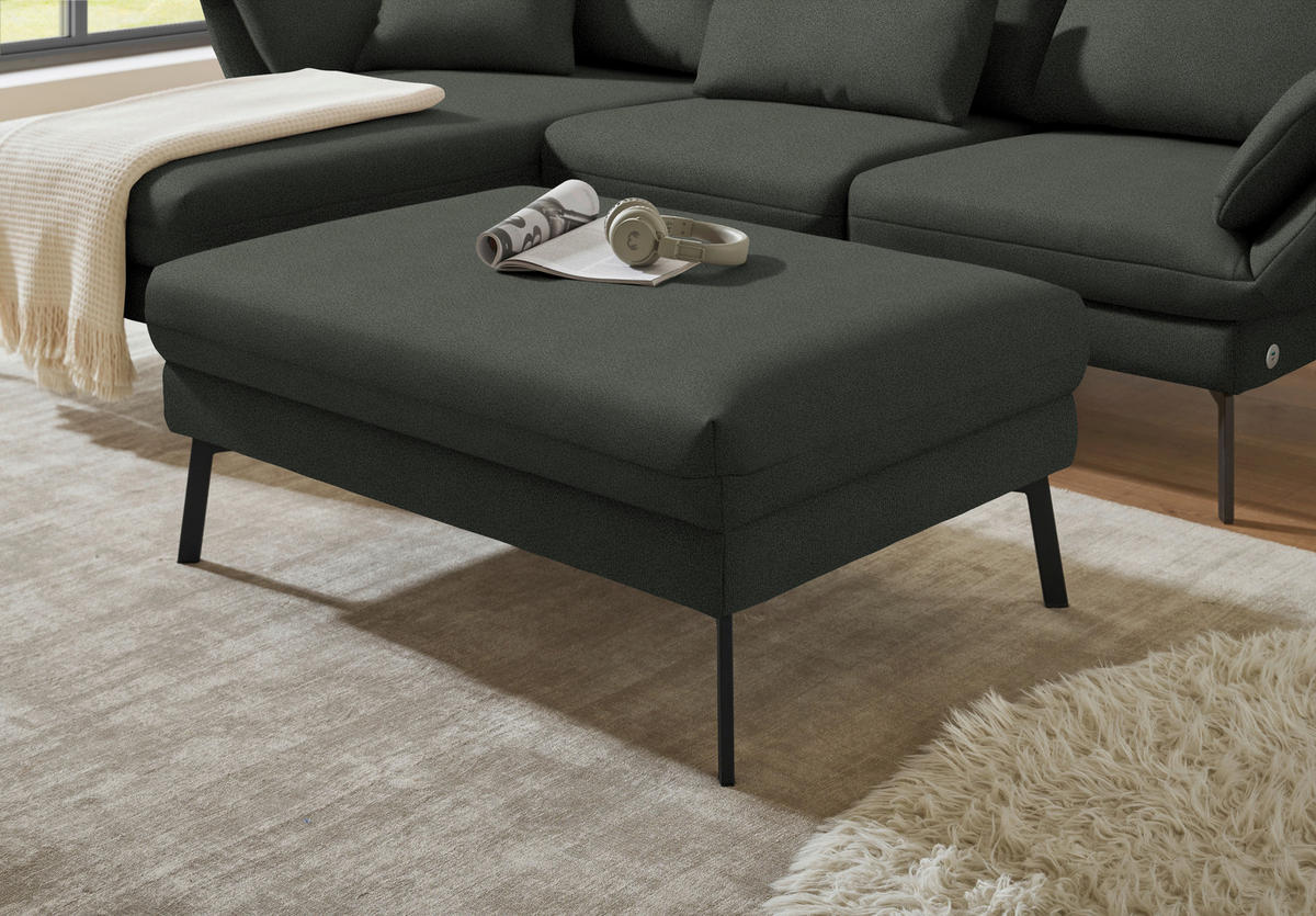 ECKSOFA  in Flachgewebe Grün  175-224/255-365 cm  - Schwarz/Grün, Design, Textil/Metall (175-224/255-365cm) - Dieter Knoll