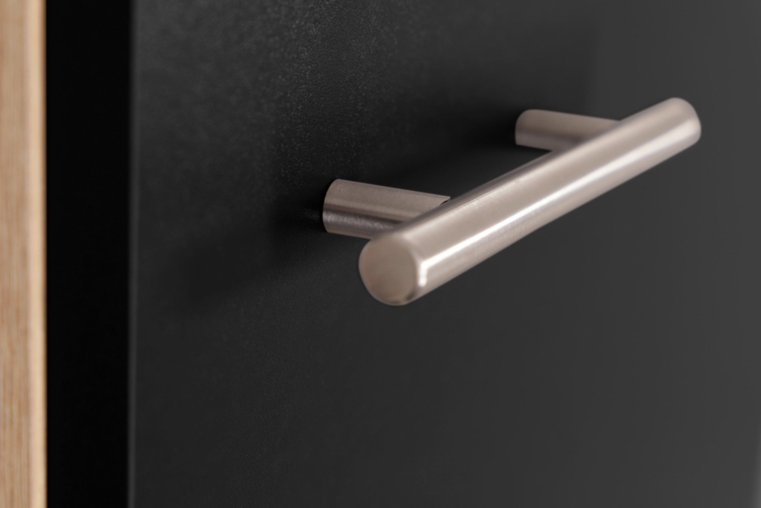 Thumbnail - Respekta Miniküche Merle, Schwarz, Eiche, Metall, 100 cm, Küchen, Miniküchen