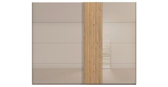SCHWEBETÜRENSCHRANK 281/223/68 cm 2-türig Eichefarben, Fango - Fango/Eichefarben, Design, Glas/Holzwerkstoff (281/223/68cm) - Novel