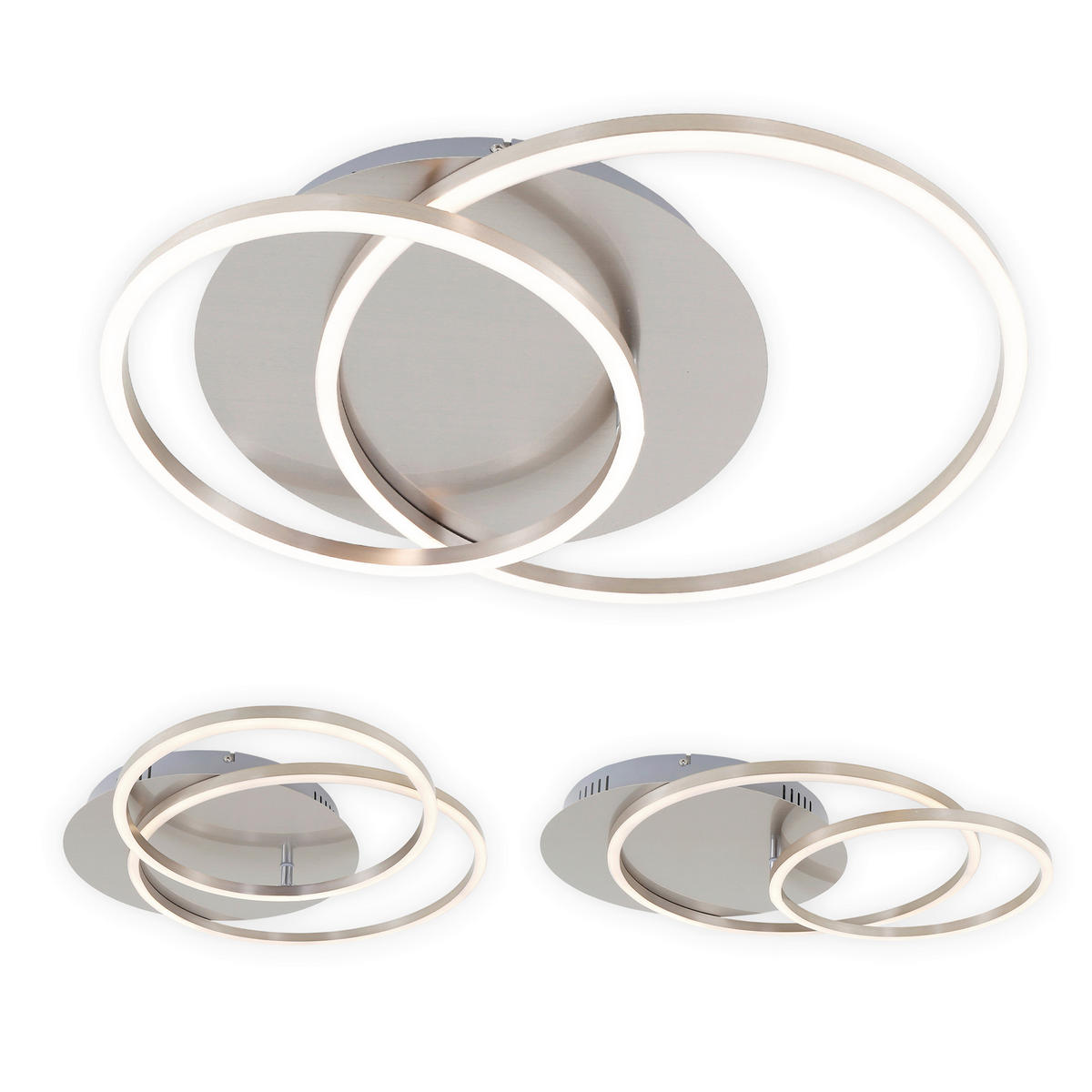 LED-TAKLAMPA 51,5/39,5/8 cm  - nickelfärgad, Design, metall/plast (51,5/39,5/8cm)