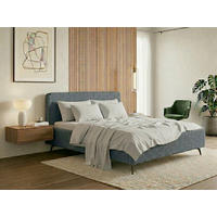 POLSTERBETT 200/200 cm,  in Dunkelgrau,  - Dunkelgrau/Schwarz, MODERN, Holz/Textil (200/200cm) - MID.YOU