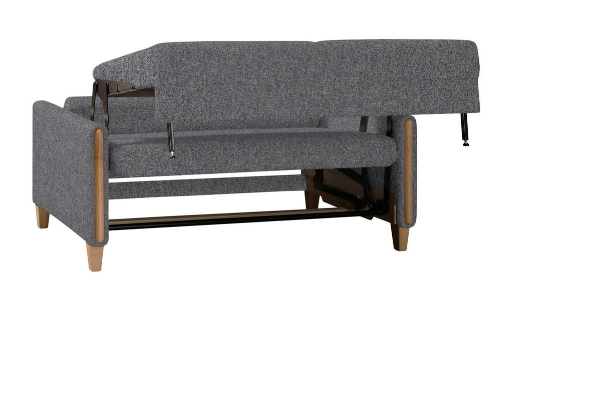 SCHLAFSOFA in Holz, Textil Grau, Buchefarben  - Buchefarben/Grau, Design, Holz/Textil (174/88/104cm) - Niels Andersson
