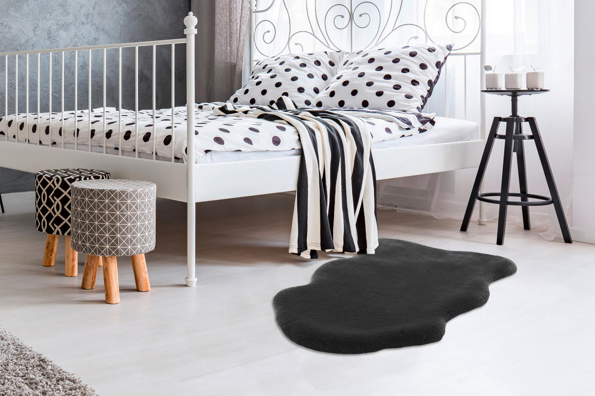 HOCHFLORTEPPICH 60/90 cm Rabbit Anthrazit  - Anthrazit, Trend, Textil (60/90cm) - Kayoom
