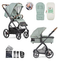 KOMBIKINDERWAGEN  FX4 Swing Set mit Handbremse  Mint  - Schwarz/Mintgrün, Basics, Textil (100/55/130cm) - Gesslein