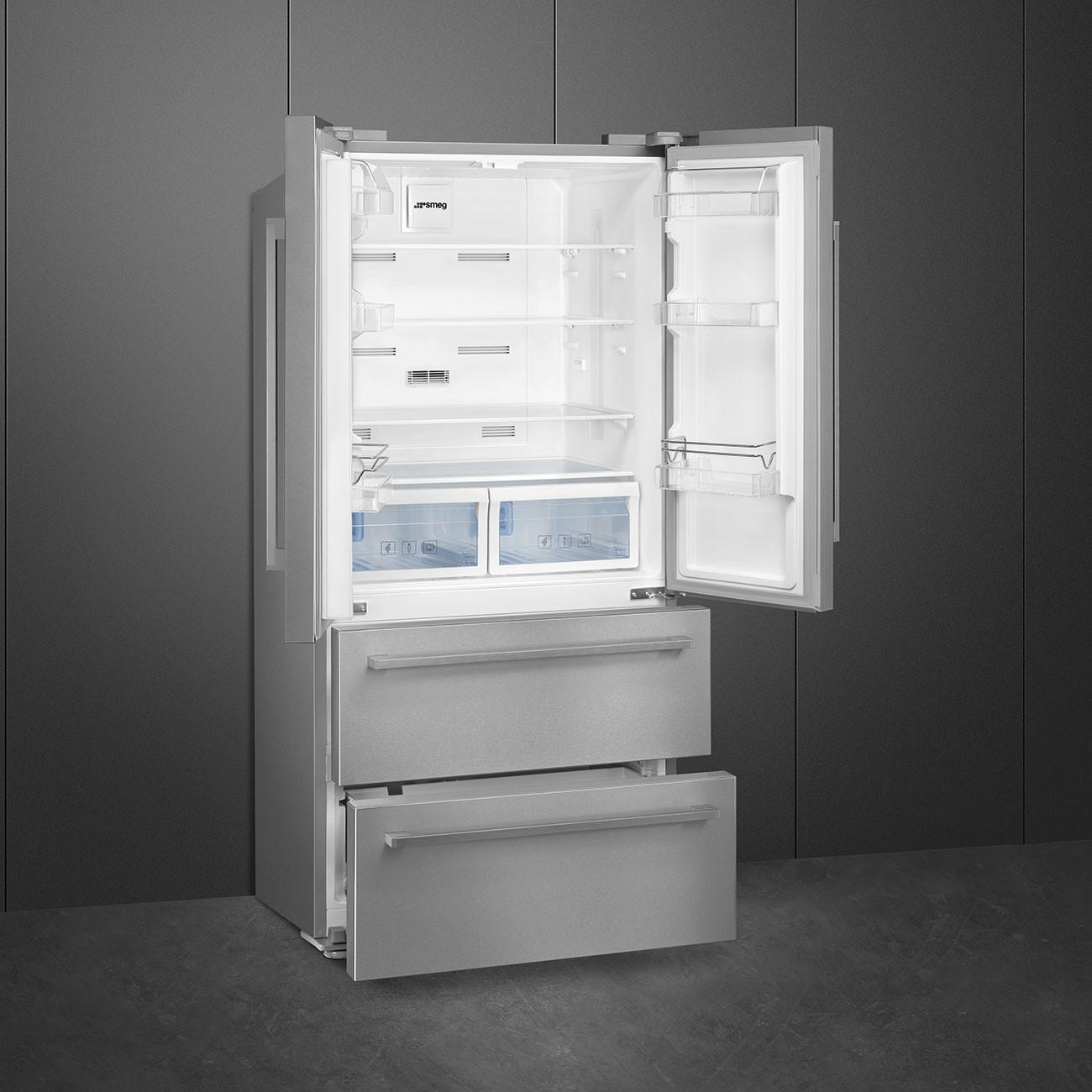 FRENCH-DOOR FQ55FXDE  - Edelstahlfarben, Basics, Metall (84/182,5/70cm) - SMEG