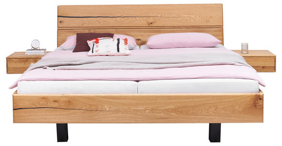 BETTANLAGE 180/200 cm  in Anthrazit, Wildeiche  - Wildeiche/Anthrazit, Natur, Holz (180/200cm) - Valnatura