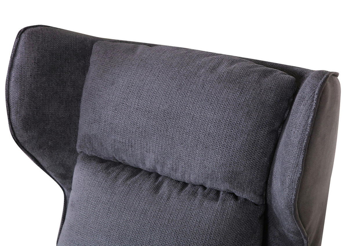 ÖRONLAPPSFÅTÖLJ i flatväv grå, mörkgrå  - mörkgrå/svart, Design, metall/textil (83/106/89cm)