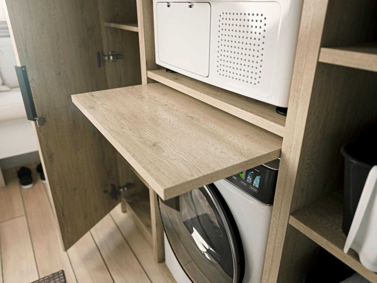 WASCHMASCHINENSCHRANK 70/150/68 cm  in Eichefarben  - Eichefarben/Schwarz, Basics, Holzwerkstoff/Kunststoff (70/150/68cm) - MID.YOU