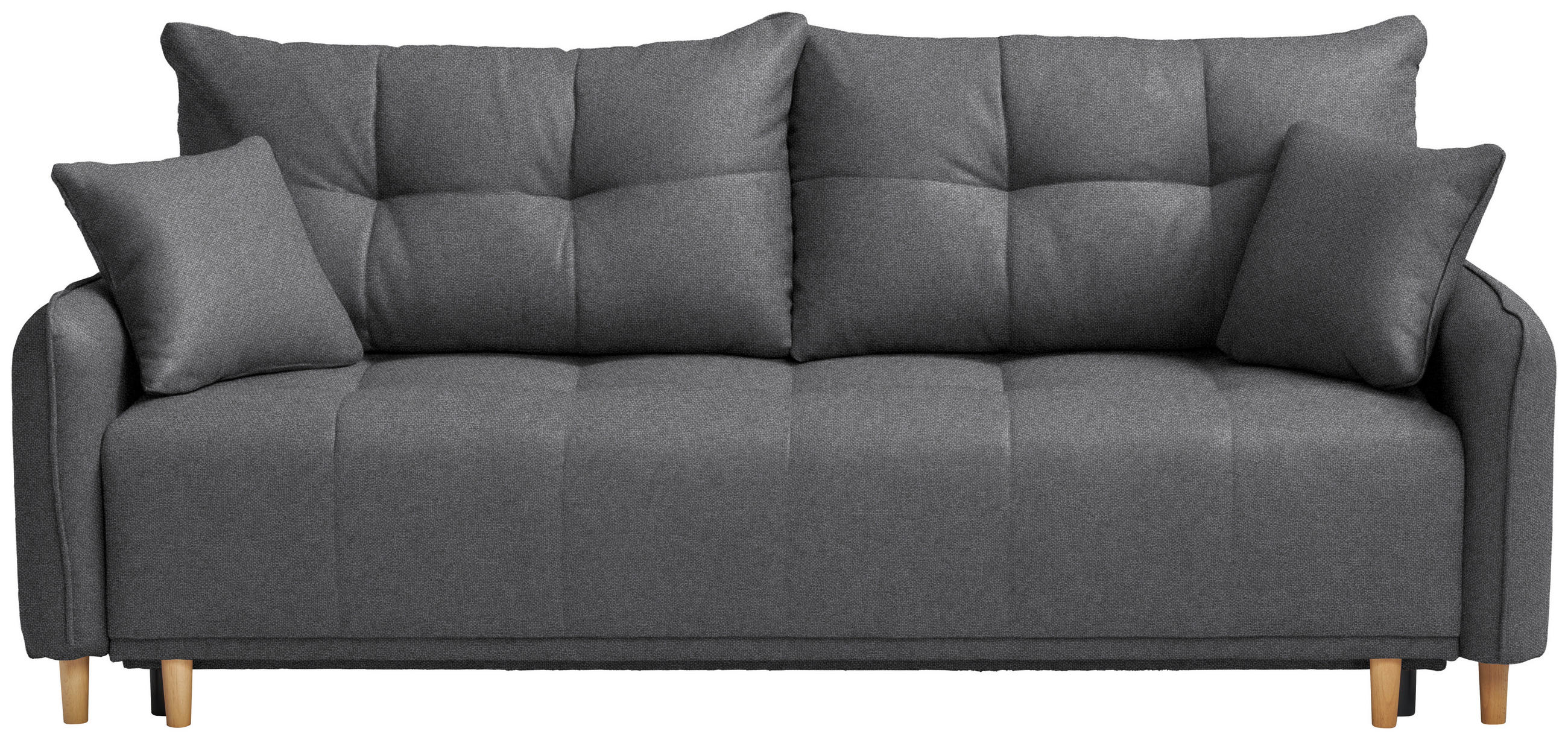 SCHLAFSOFA  in Struktur Grau  - Buchefarben/Grau, Design, Holz/Textil (217/97/101cm) - Carryhome