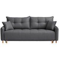 SCHLAFSOFA  in Struktur Grau  - Buchefarben/Grau, Design, Holz/Textil (217/97/101cm) - Carryhome