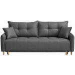 SCHLAFSOFA  in Struktur Grau  - Buchefarben/Grau, Design, Holz/Textil (217/97/101cm) - Carryhome