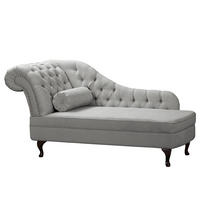 RÉCAMIERE Pako Grau Mikrofaser  inkl.  - Braun/Grau, Design, Holz/Textil (185/93/75cm) - P & B