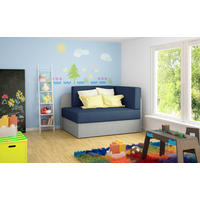 JUGEND- UND KINDERSOFA in Mikrovelours Blau, Grau  - Blau/Schwarz, Design, Kunststoff/Textil (104/60/75cm) - MID.YOU