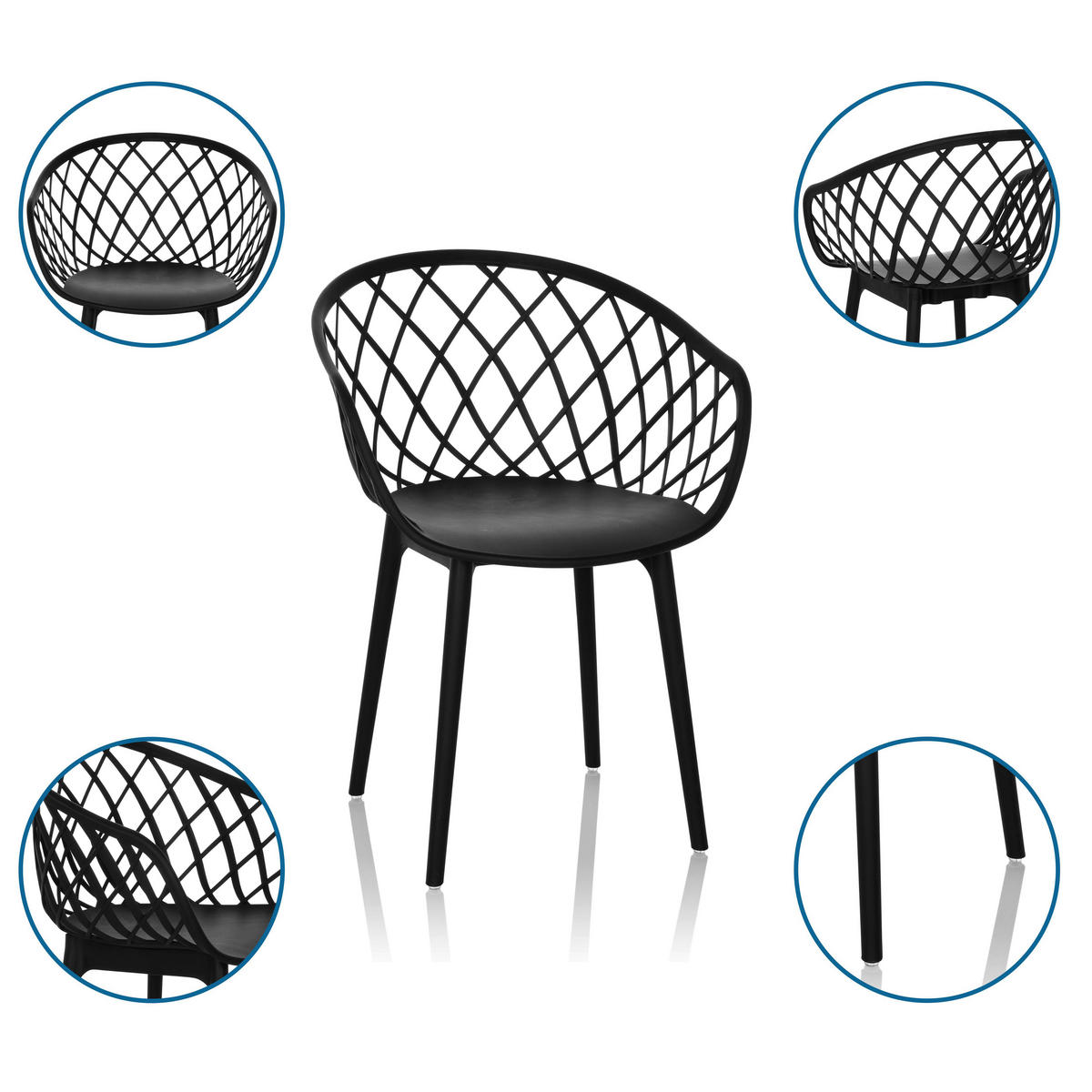 BESÖKSSTOL  i svart  - svart, Basics, plast (57/76/53cm) - MID.YOU