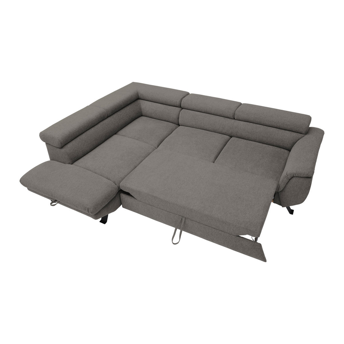 HÖRNSOFFA i vävt tyg antracit  - svart/antracit, Modern, metall/textil (198/257cm) - MID.YOU