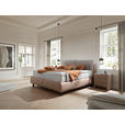 NACHTSCHRANK 57/60/41 cm  - Hellbraun/Greige, Design, Glas/Textil (57/60/41cm) - Johann Jakob
