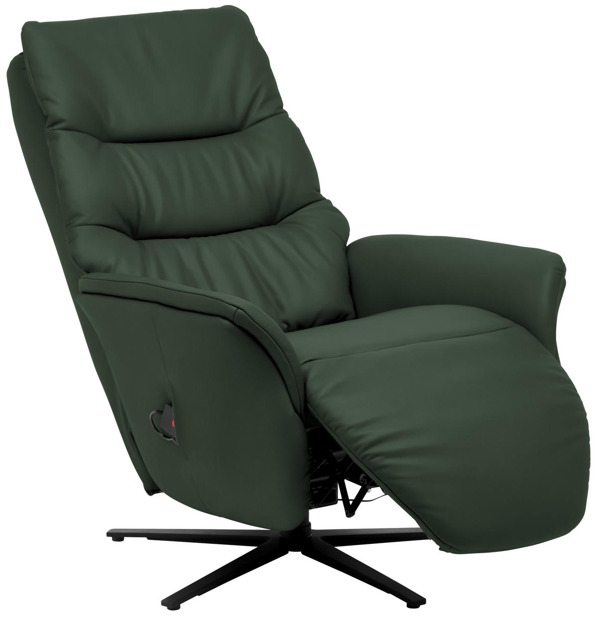 MASSAGESESSEL Echtleder Dunkelgrün    - Dunkelgrün/Anthrazit, KONVENTIONELL, Leder/Metall (74/114/97cm) - Himolla